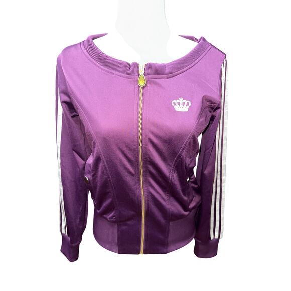 Adidas Women’s Track Jacket Missy Elliott Respect Me Crown Purple S Y2K Retro - Picture 1 of 16